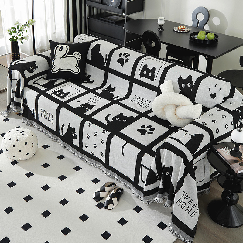 Cream Style Sofa Cover Towel Simple One-Piece Sofa Cushion Cover Cloth Full-Covered Sofa Cover Four Seasons Universal Sofa Towel