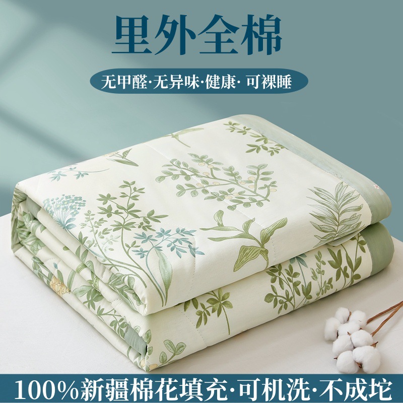 Picture of Class A Mother and Infant Grade Xinjiang Cotton Summer Cool Quilt Household Cotton Machine Washable Air-conditioning Quilt Summer Pure Cotton Single Thin Quilt