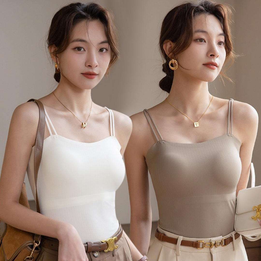 Hyaluronic Acid Skin-nourishing Integrated Camisole Vest Women's Self-contained Chest Pad Anti-sagging Comfortable Breathable All-match Slim-looking 6611