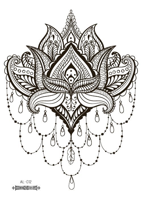 Picture of Cross-border New Waterproof Chest Tattoo Sticker Original Big Figure Sexy Flower Arm Tattoo Sticker Disposable Tattoo Sticker