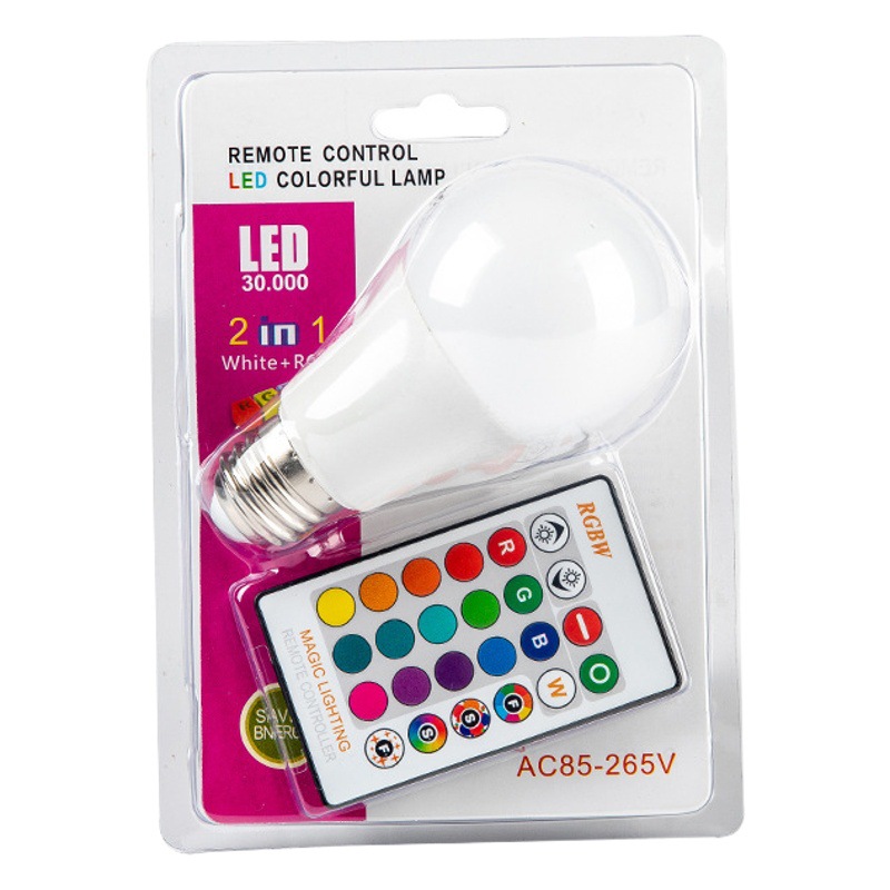 Led colorful bulb e27 screw plastic aluminum bulb RGB colorful dimming remote control with memory atmosphere bulb