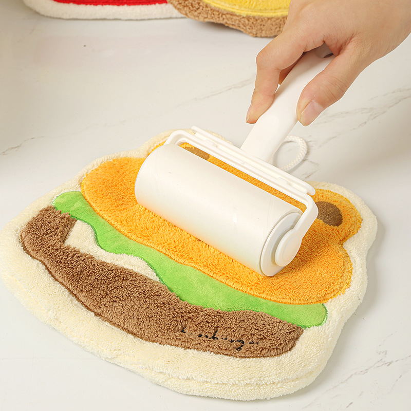 Picture of Hanging thickened baking cartoon children's hand towel absorbent coral fleece small square towel kitchen bathroom dual-use