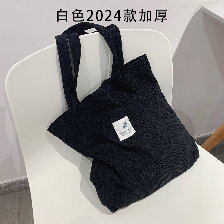 Picture of Spot Corduroy Shoulder Bag Baita Student Handbag 2024 Guangzhou Shiling Casual Shopping Bag Women's Tote Bag