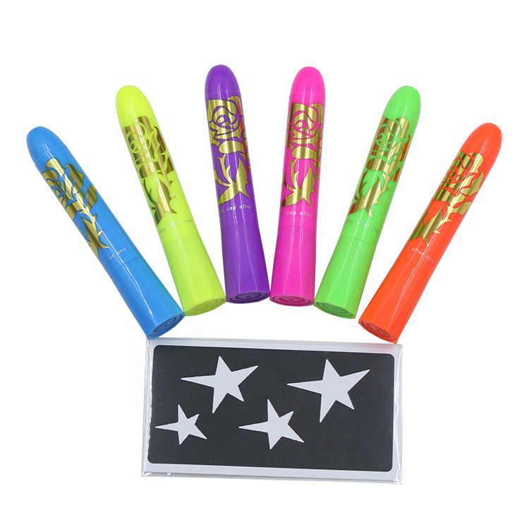 Picture of 6-Color Luminous Face Paint Set Party Halloween Event Makeup Props DIY Washable Face Painting Crayon