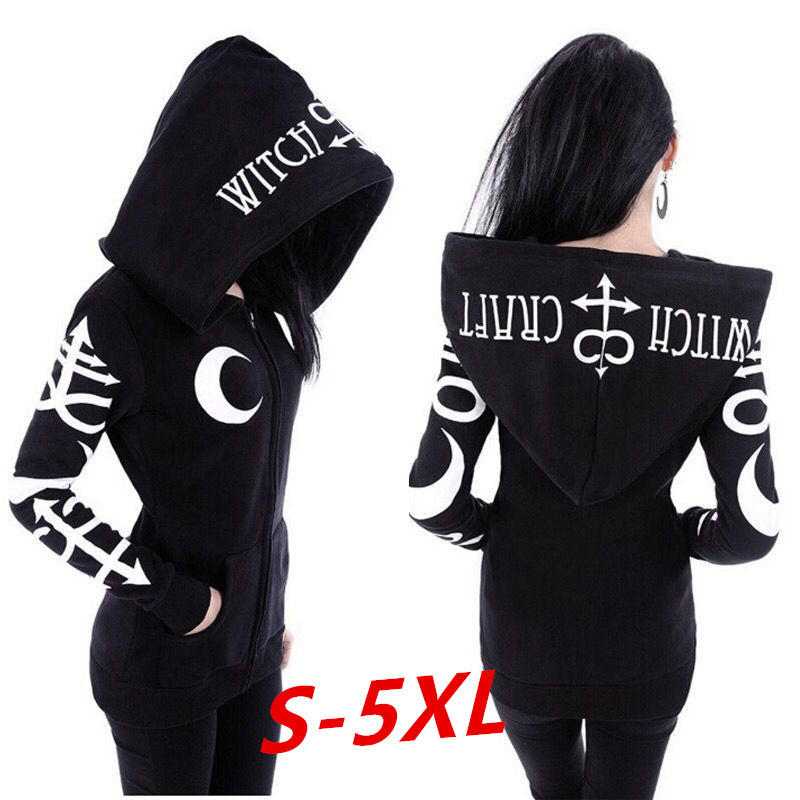 AliExpress 2018 WISH Amazon women's punk big hat moon letter print long sweater