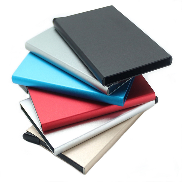 Factory wholesale aluminum alloy credit card case business card case automatic card case anti-degaussing RFID metal card case