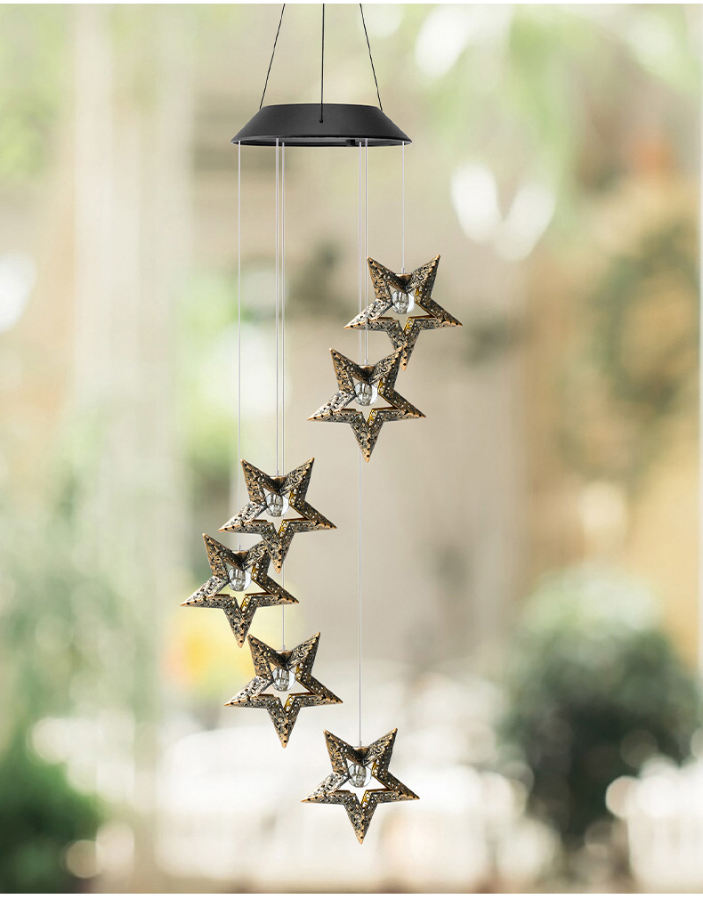 Picture of Solar outdoor garden lawn lamp cross-border new garden villa decorative lamp moon wind chimes waterproof hanging lamp