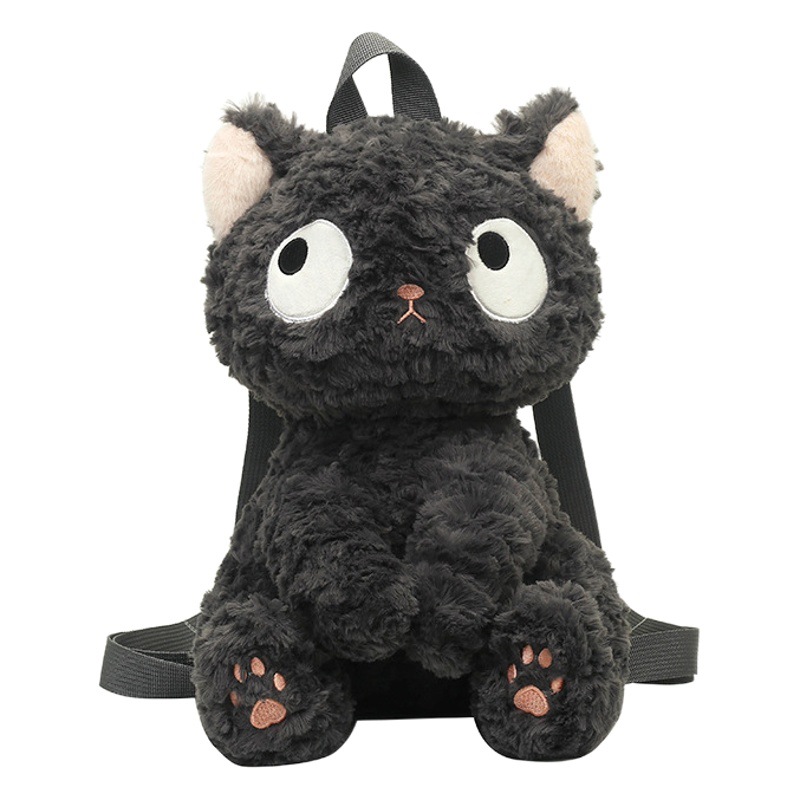 Cute kitten doll Plush Bag toy Black Cat Doll Doll children's bag cartoon birthday gift bag