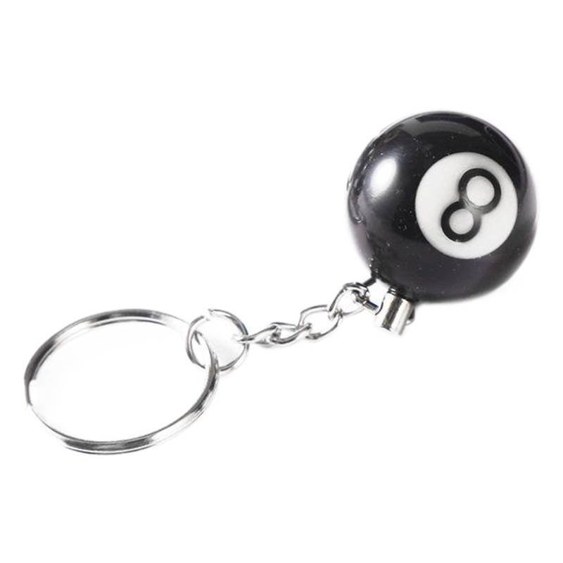 Creative Black Eight Key Pendant Small Black Billiard Keychain Decorative Small Pendant Billiard Small Gift