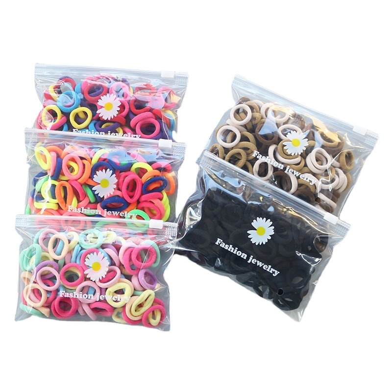 New small children's basic color hair ring baby does not hurt the hair rope seamless towel ring 100 root