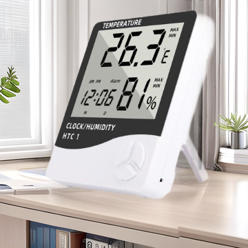 Htc Digital Digital Display Temperature and Humidity Meter Home Indoor Baby Room High-Precision Thermometer Thermometer with Alarm Clock