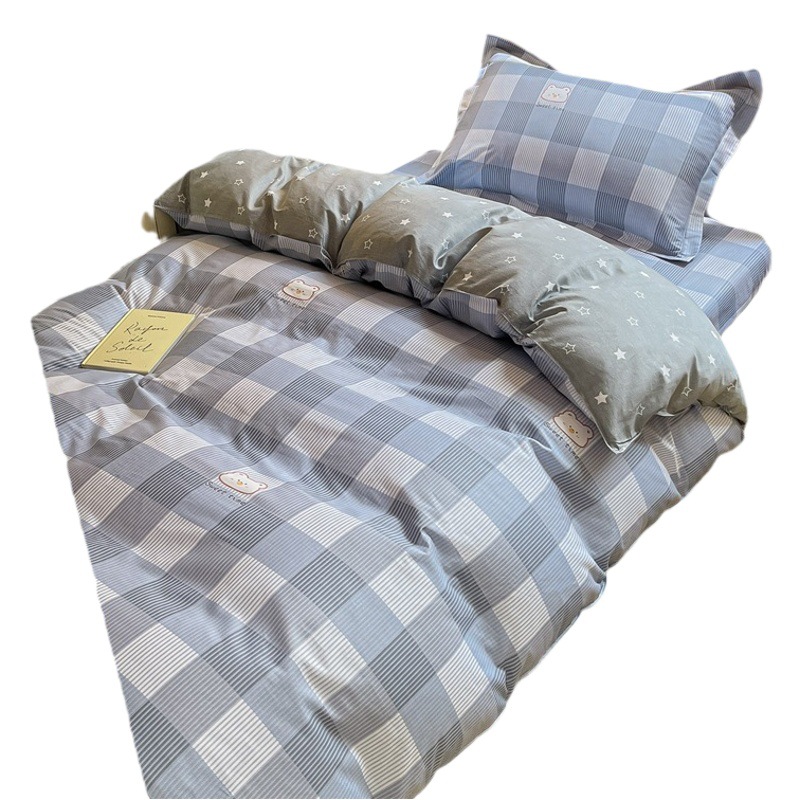 College students cotton three-piece cotton dormitory quilt core six-piece set upper and lower bunk single bed cartoon quilt cover wholesale
