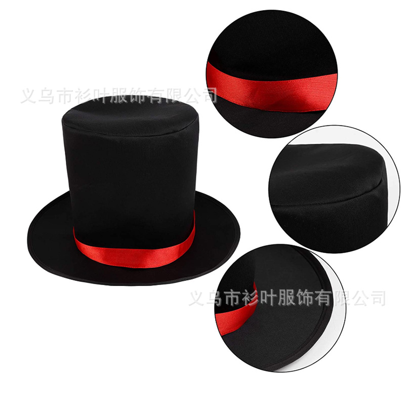 Halloween Snowman Hat Christmas Adult Kit Snowman Hat Black Felt Hat Magic Hat Top Hat