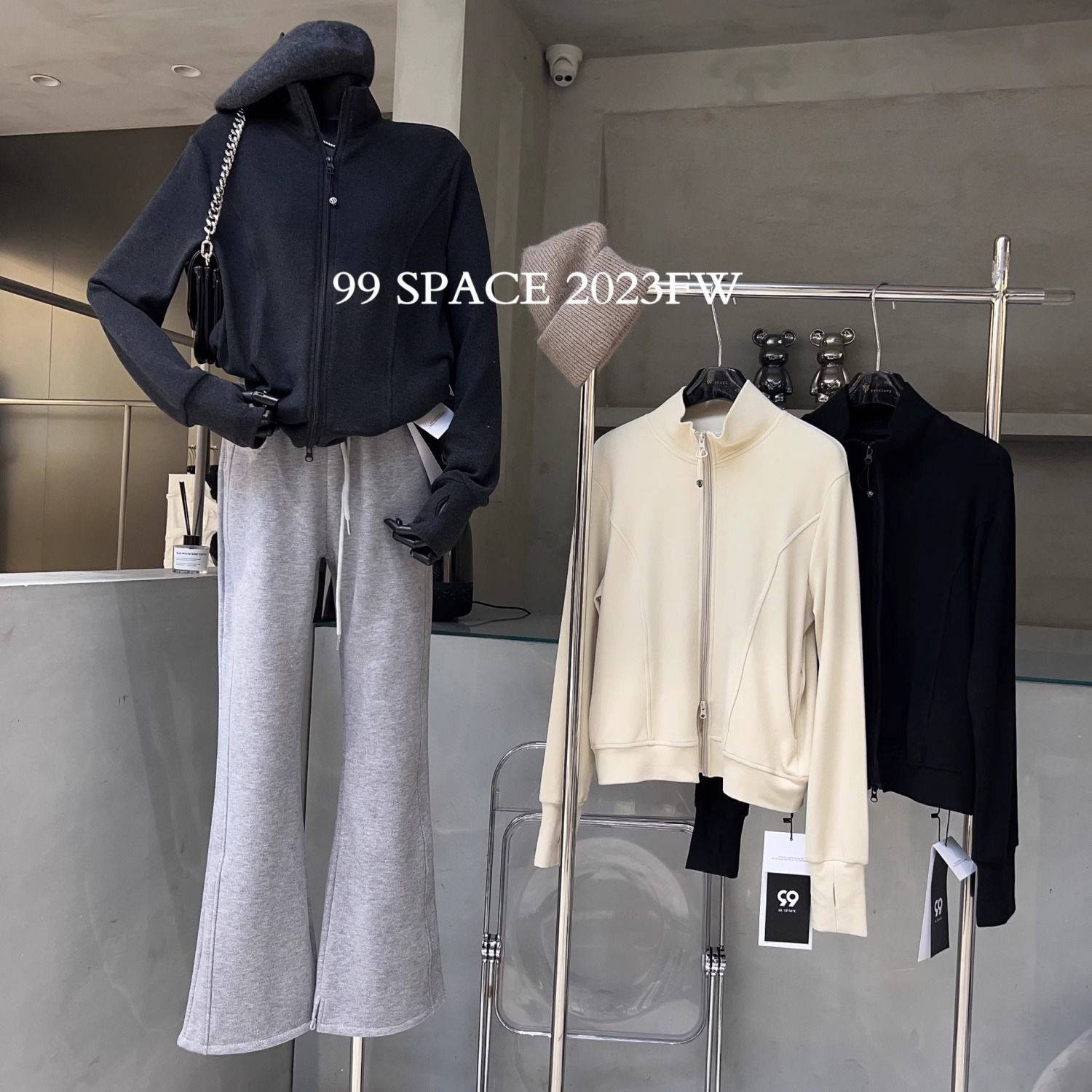 German velvet 2025 new autumn and winter coat stand collar zipper all-match slim casual design sweater top cardigan women