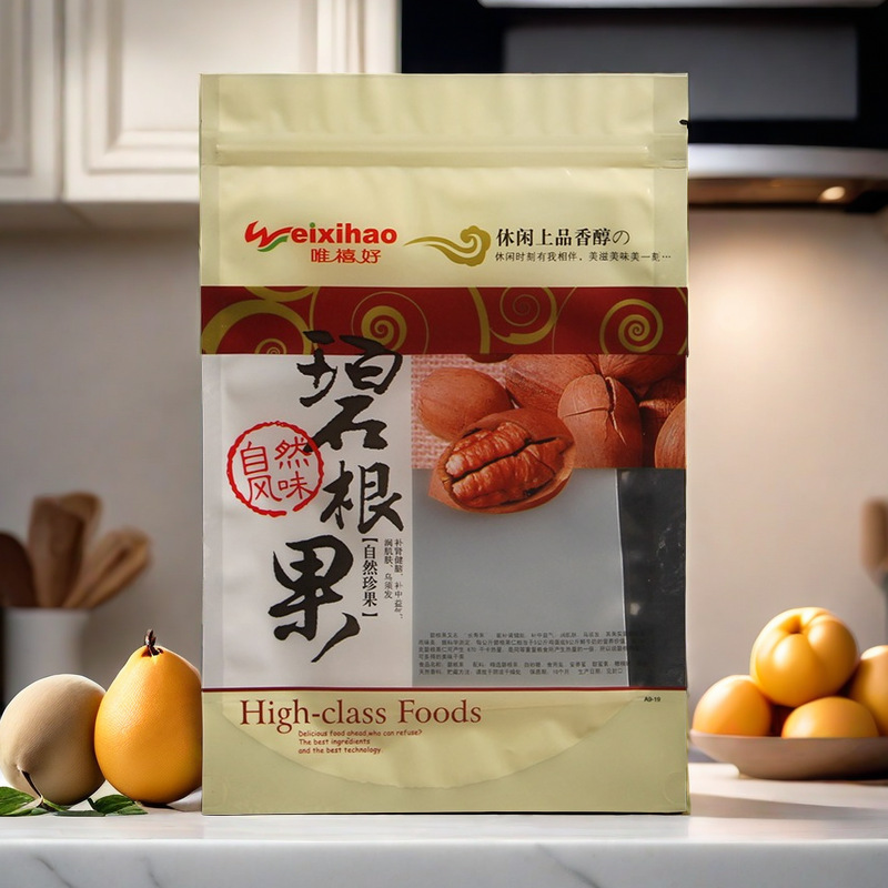 Bigen fruit packaging bag with shell nuts self-sealing aluminum foil transparent longevity fruit roasted 500 grams 1kg pack 100