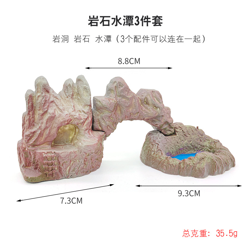 Picture of Dinosaur Animal Scene Ornaments Simulation Plant Tree Wood Volcano Stone Fence Dinosaur Egg Sand Plate Model Accessories