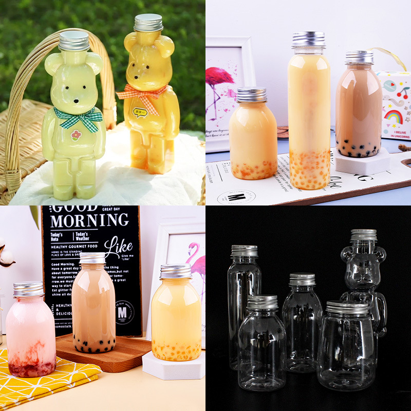 Milk Tea Bottle Simi Dew Juice Yangzhi Ganlu Yogurt Drink Bottle Plastic with Lid Disposable Empty Bottle Fat Cup