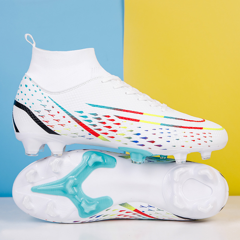 Ronaldo's New High-top Football Shoes for Men and Women Students ag Teenagers Long and Short Broken TF Nails Children's Messi Training Shoes
