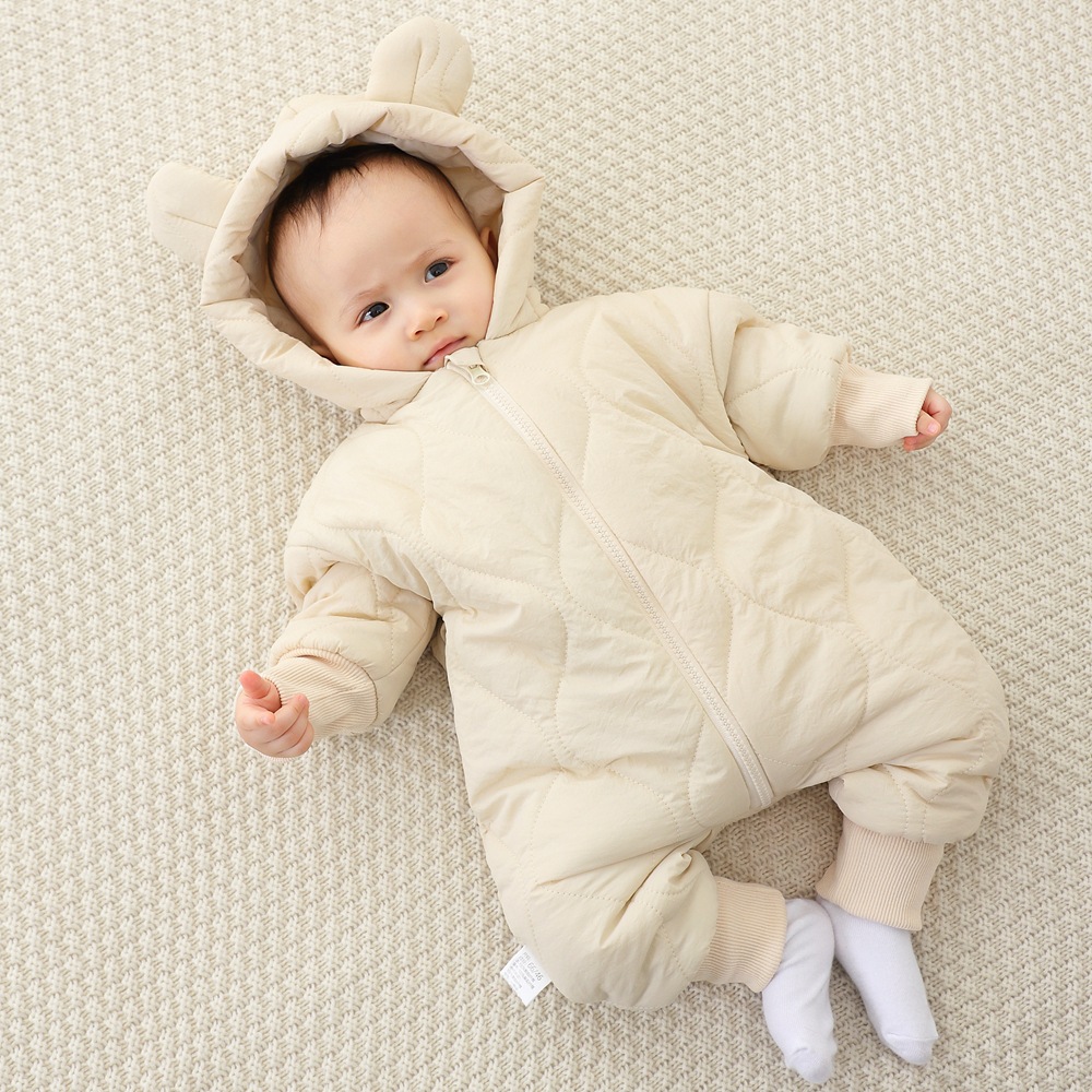 Picture of Baby's jumpsuit baby's autumn and winter clothes cotton-padded newborn climbing clothes thickened cotton-padded jacket going out to hug clothes cross-border