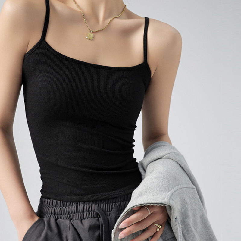 Picture of Women's Summer Thin White Outer Wear Small Vest Large Size Anti-slip Ice Silk Thread Cotton Inner Base Top