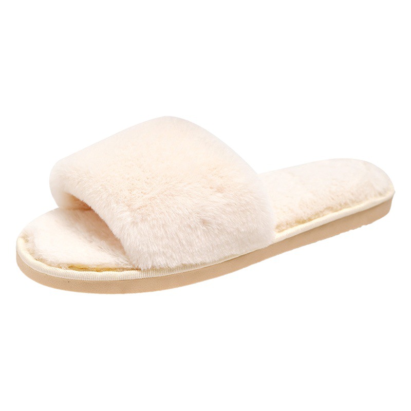 Ins Home Furry Slippers for Women Autumn and Winter Fairy Style Outer Wear Non-Slip Soft Bottom Plush Cotton Slippers for Pregnant Women