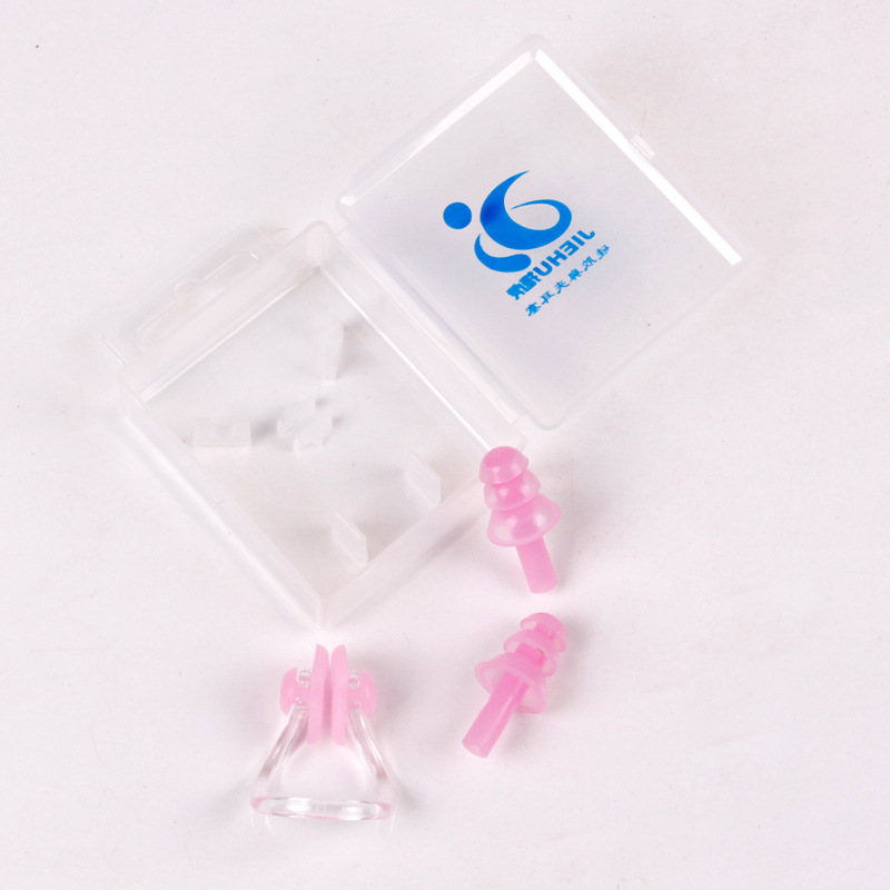 Picture of Silicone nose clip earplugs in stock wholesale swimming earplugs nose clip suit super soft mushroom earplugs nasal plug suit