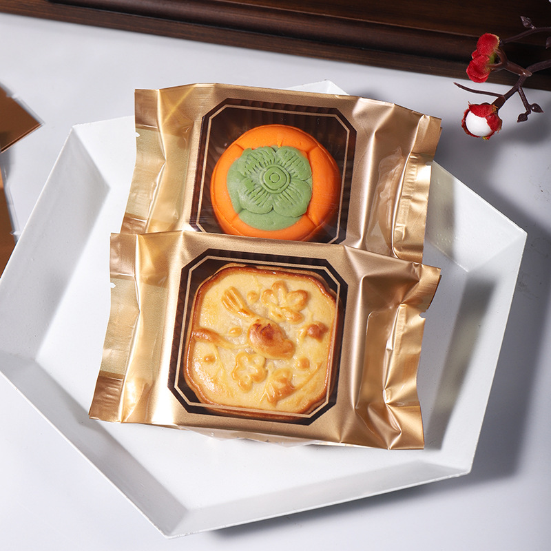 Picture of Spot Wholesale 2025 New Mooncake Packaging Bag 50g 100g Egg Yolk Crisp Mid-Autumn Mooncake Machine-Sealed Packaging Bag