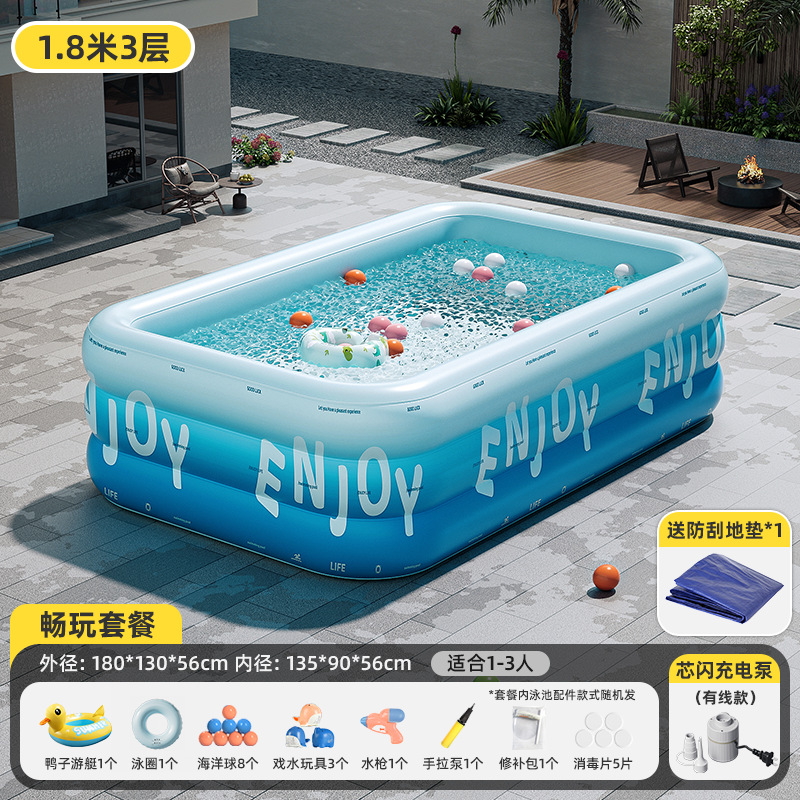 Picture of Swimming Pool Thickened Large Indoor Outdoor One Button Inflatable Swimming Pool Adult Kids Family Swimming Pool Wholesale