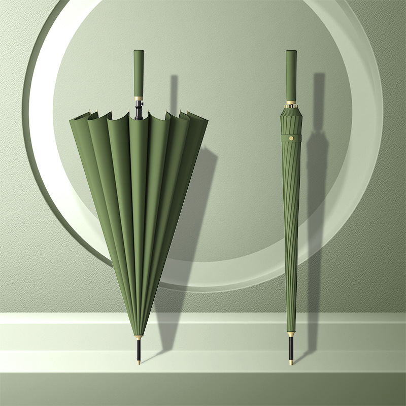 Picture of 24-bone umbrella automatic umbrella large oversized factory large wholesale straight rod long handle umbrella sunny and rainy dual-use printed logo