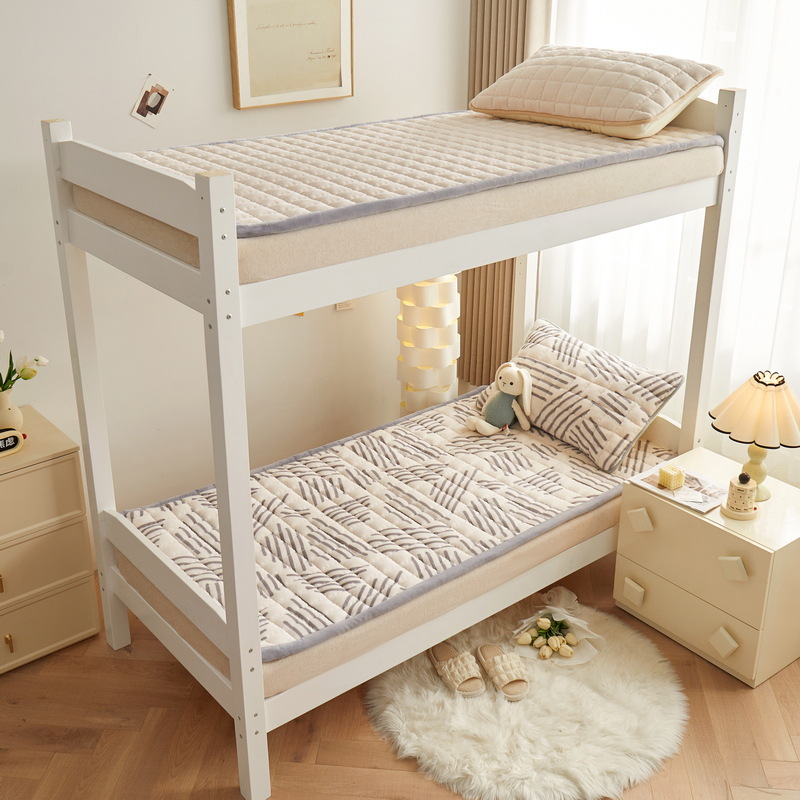 Picture of Milk Velvet Mattress Home Foldableing Soft Cushion Student Bedding Three-Piece Set Printed Dormitory Mat Special Single Mattress