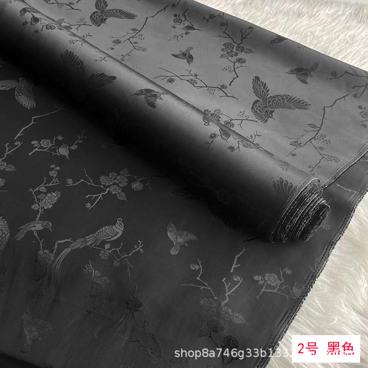 Picture of 30mm Jacquard Mulberry Heavy Satin Silk Fabric Jacquard Silk Chinese Clothing Cheongsam Han Dynasty Mulberry Fabric