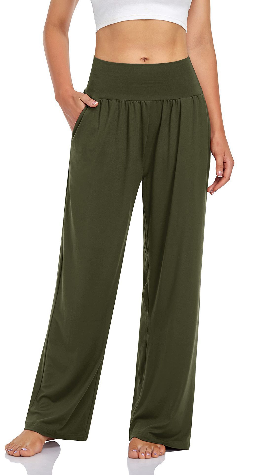 Picture of 2023 Spring/Summer Yoga Running Pants Cool Casual Pants for Women Summer Popular Style Lazy Style, Comfortable Wide-Leg Pants