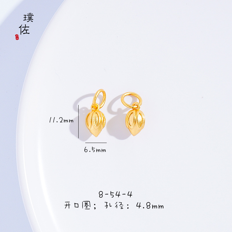 Picture of Sha Jin Jiu does not fade the ancient method of the two-generation Huan pendant necklace Hetian jade lotus flower bud bracelet with beads diy accessories