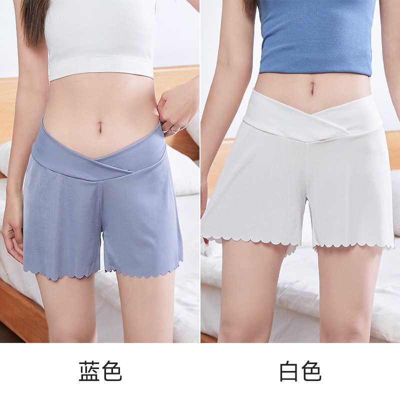 Picture of A generation of pregnant women ice silk safety pants to prevent light summer thin plus size wear loose bottoming shorts