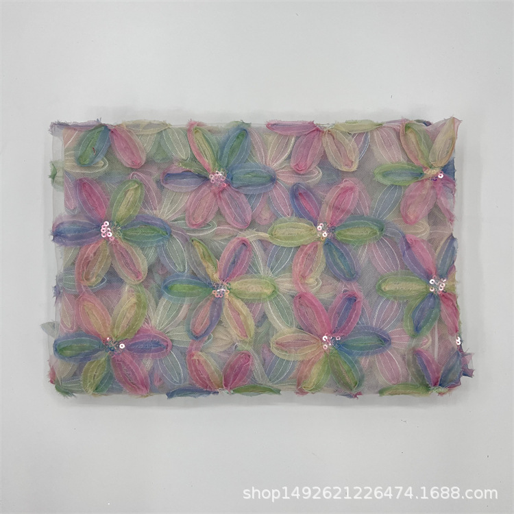 Picture of New Multicolor Mesh Bright Chiffon Fabric Children's Wear Dress Underwear Performance Clothing 3D Fabric