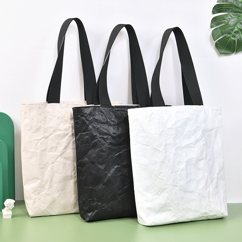 Source Factory Waterproof DuPont Paper Bag Washable Tear Paper Bag Wholesale Shopping Gift Tote Bag Printing