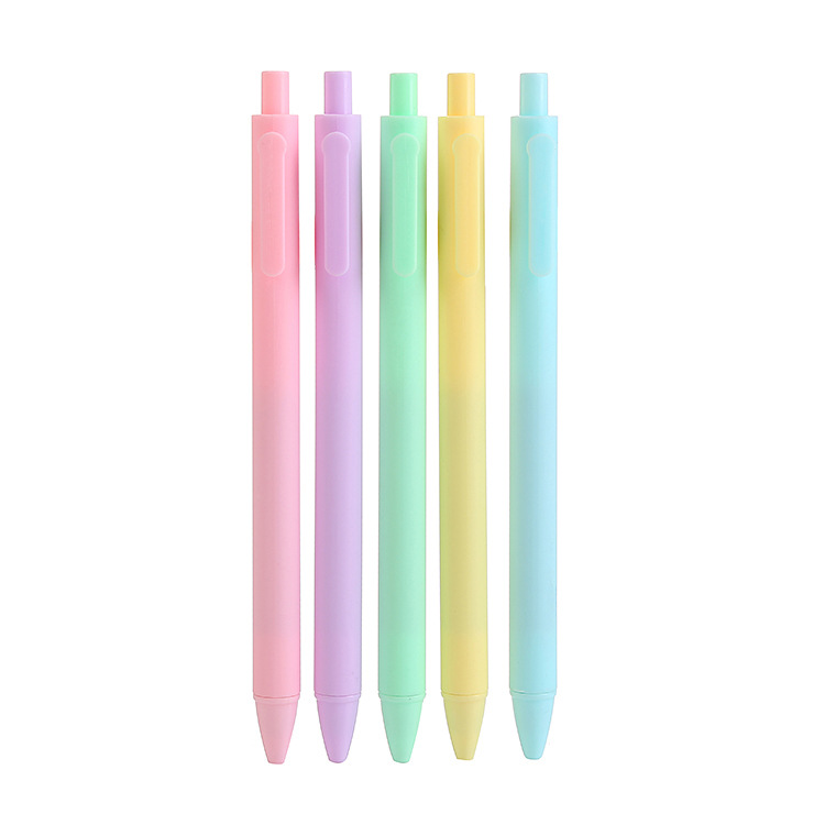 Picture of Morandi push gel pen 0.5mm bullet macaron press pen vintage office stationery signature pen