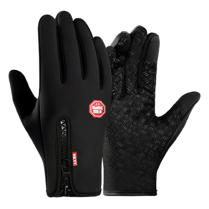 Outdoor Cycling gloves sports skiing mountaineering gloves autumn and winter touch screen non-slip waterproof windproof fleece warm