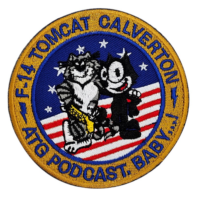 VF-31Tomcat F-14 Tactical Cat American Fili Cat Squadron Embroidered Velcro Sticker Military Logo