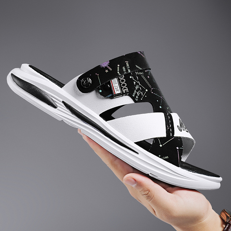 Sandals men's summer outdoor wear trend 2025 new non-slip deodorant fashion casual driving dual-purpose slippers beach
