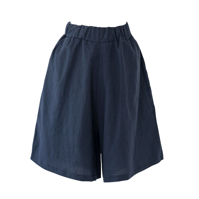 Picture of Five-Point Pants for Women Summer Cotton and Linen Large Size Loose Mid-Pants Linen Wide-Leg Shorts Women's Casual Straight Draped Thin Pants
