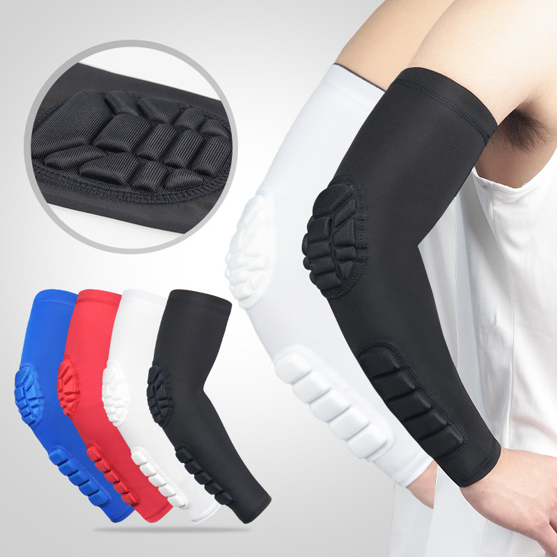 Sports Elbow Pads Honeycomb Anti-Collision Pressurized Arm Sleeves for Men and Women Basketball Cycling Fitness Ski Protective Gear