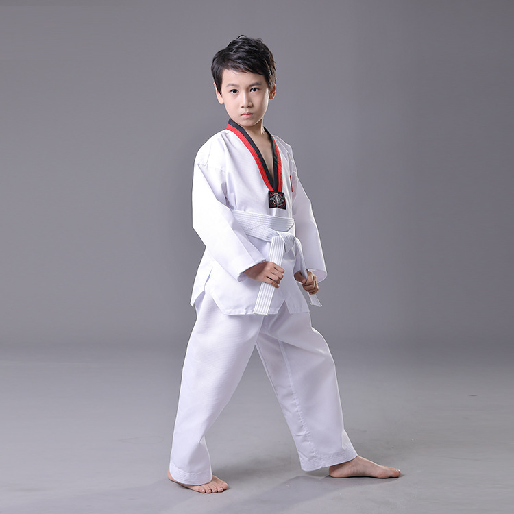 Picture of Taekwondo clothing cotton long sleeve short sleeve children men and women adult road clothing training clothing martial arts clothing manufacturers wholesale