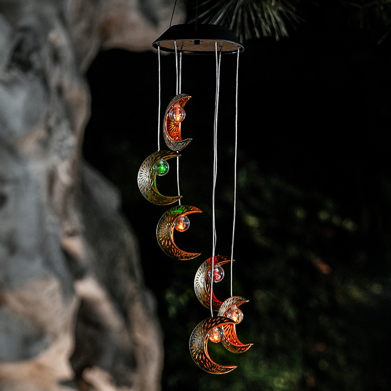 Picture of Solar outdoor garden lawn lamp cross-border new garden villa decorative lamp moon wind chimes waterproof hanging lamp