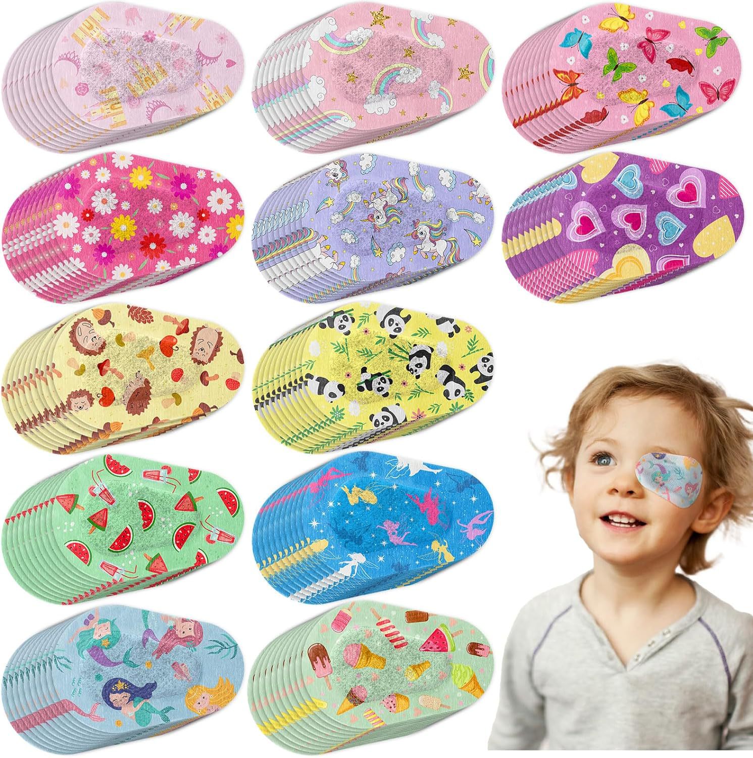 Picture of Amblyopia shading eye patch full cover children strabismus correction training single-eye shielding single-eye mask glasses mask eye patch