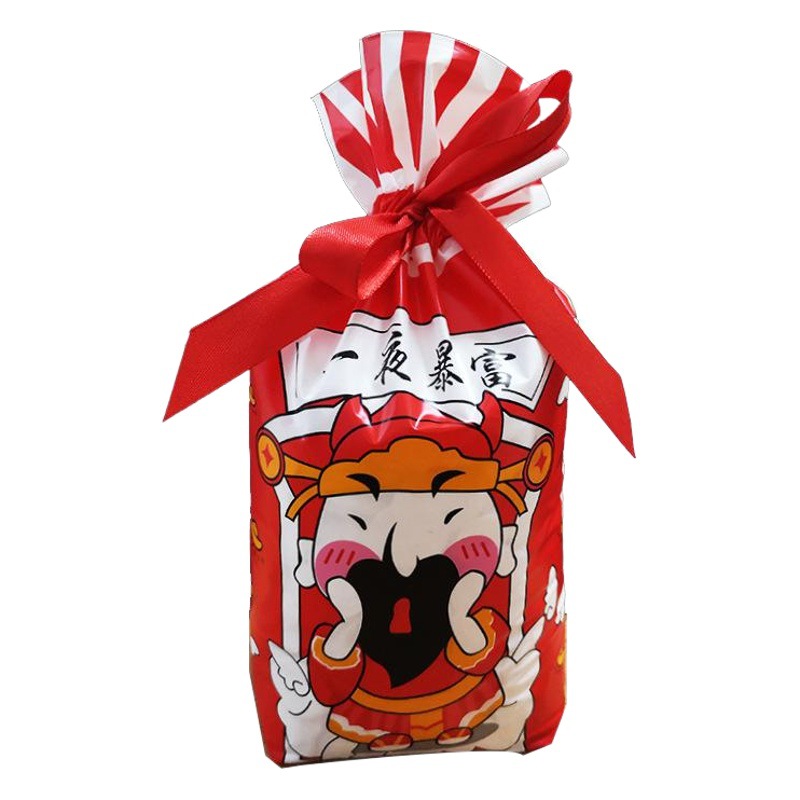 New Year's Lucky Bundle Overnight Rich Gift Packaging Bag Ribbon Drawstring Bag Candy Bag Back Gift Bag 50 Pieces