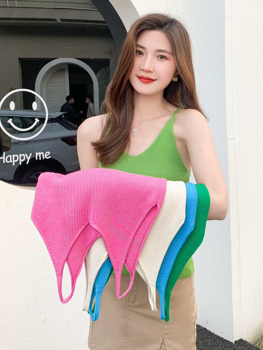 Picture of 2025 Spring and Summer Camisole Women's Spice Girl Short Knitted Casual Slim-fit Sleeveless Base Top