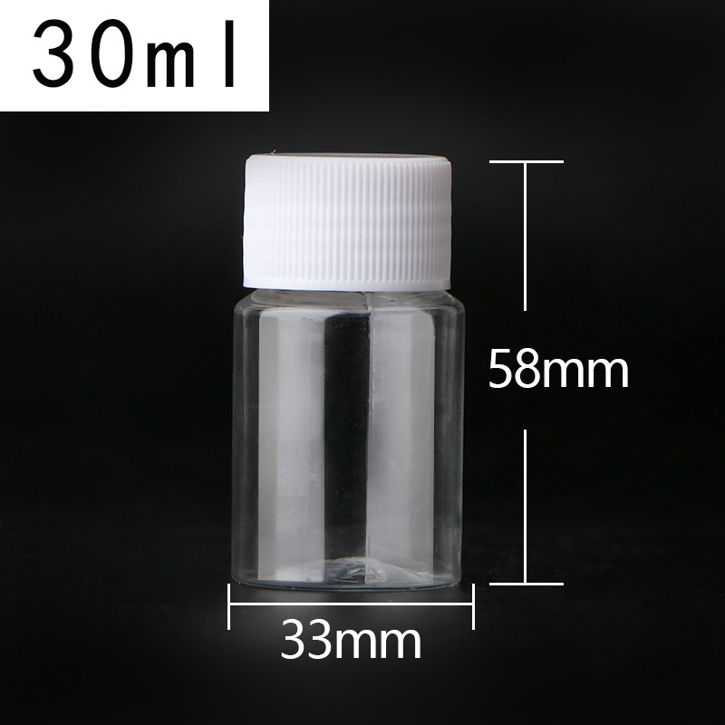 Picture of 30 50 100ml Transparent Plastic Bottle Medicine Bottle Capsule Bottle Pet Sub-Bottle Wide Mouth Bottle Health Care Product Bottle
