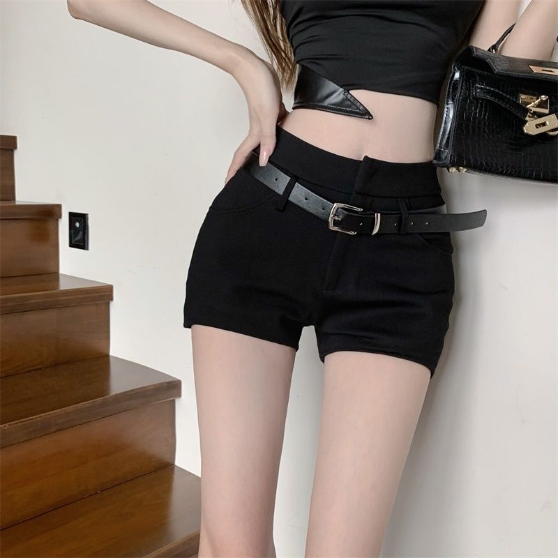 2024 Spring and Summer High Waist Sexy Spice Girls Casual Shorts New All-Match Elegant Slim-Fit Slimming Straight Hot Pants
