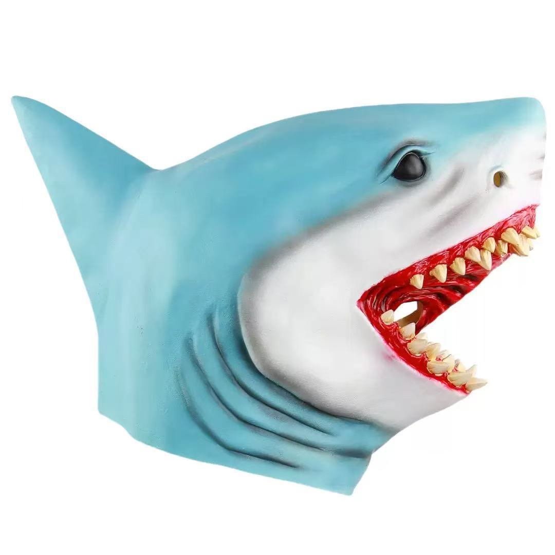 Cross Border Zootopia Shark Mask Headgear Party Latex Man-eating Shark Tiger Shark Horror Mask Bloodmouth Mad Shark